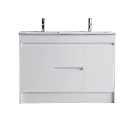classic pvc floor mount double basin vanity 1200mm, cabinet only