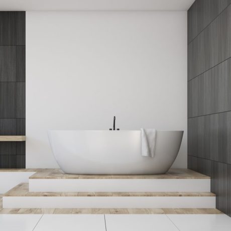 olivia free standing bathtub, gloss white 1700mm no overflow
