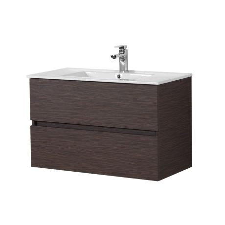 stella wall hung vanity only, walnut 0900mm
