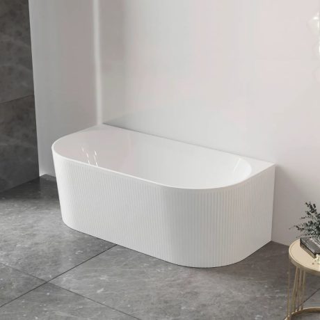attica noosa btw multi fit fluted bath, matte white 1700mm