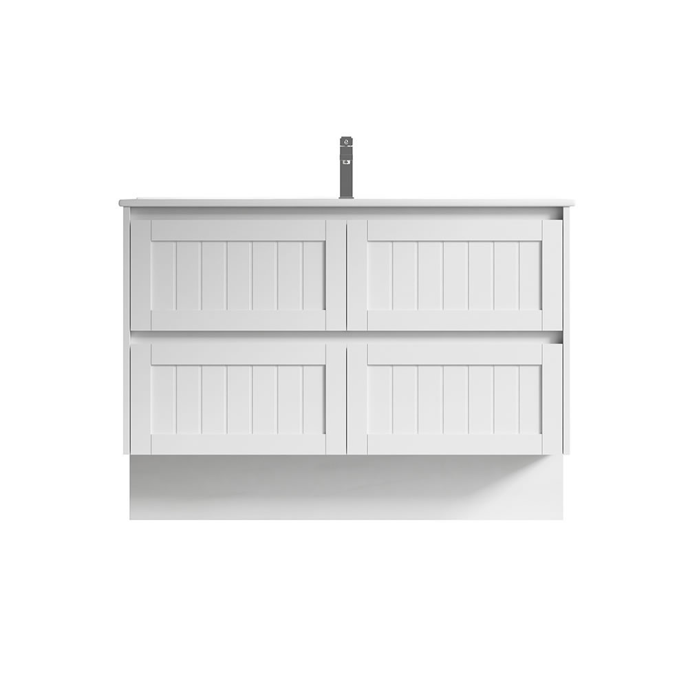 armonia floor mount vanity 1200mm single basin cabinet only, gloss white