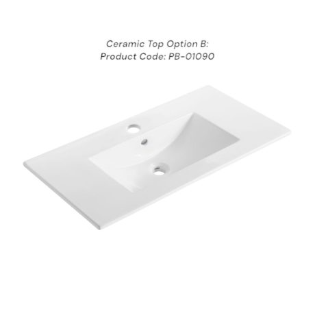 legna floor mount single basin vanity, left hand drawer, natural oak 0900mm with 01090 ceramic top
