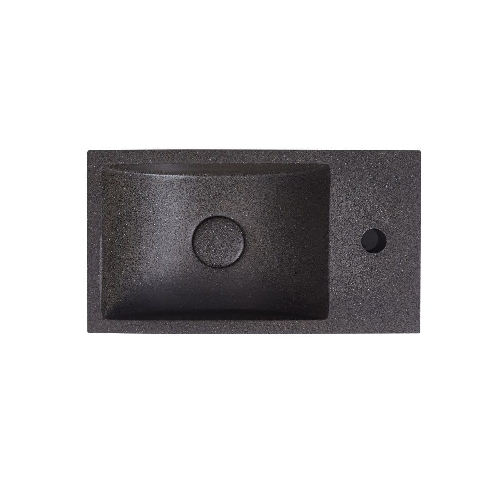 spoleto concrete basin right mount, black sandstone