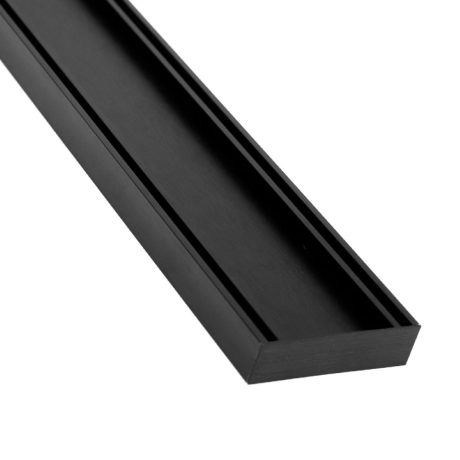 linear tile insert grate, matte black 1000mm