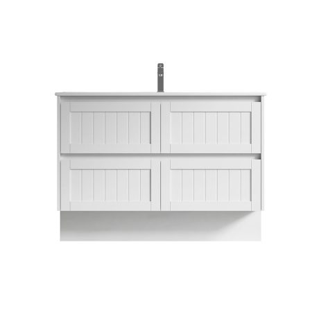 armonia floor mount vanity 1200mm single basin top, gloss white