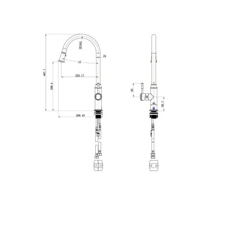 montpellier pull out kitchen mixer, pvd brushed nickel