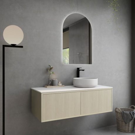 bellevue vanity, coastal oak 1200mm, cabinet only, right hand draws, single basin