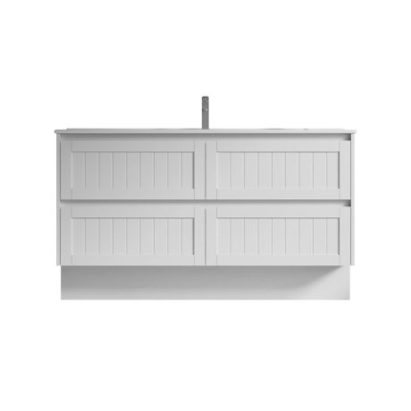 armonia floor mount vanity 1500 single basin top, gloss white