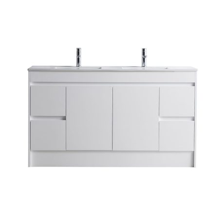 classic pvc floor mount double basin vanity 1500mm, cabinet only