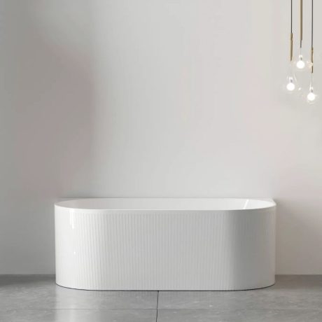 attica noosa btw multi fit fluted bath, matte white 1700mm