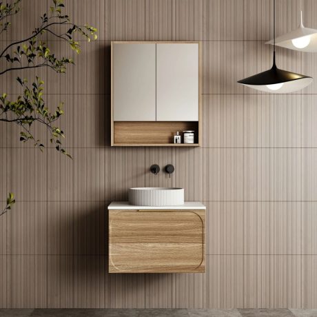 cicero wall hung vanity 0600mm, walnut
