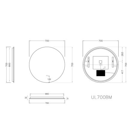 led round back lit mirror 700mm