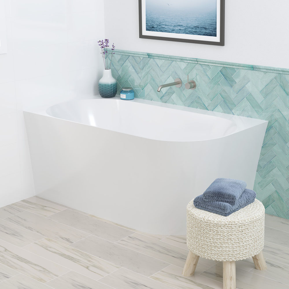 chloe acrylic corner bath, left, 1400mm