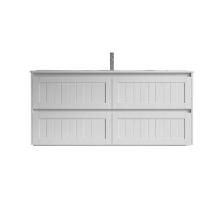 armonia wall mount vanity 1500mm single basin top, gloss white