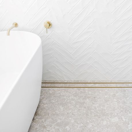 linear tile insert grate, brushed gold 0900mm