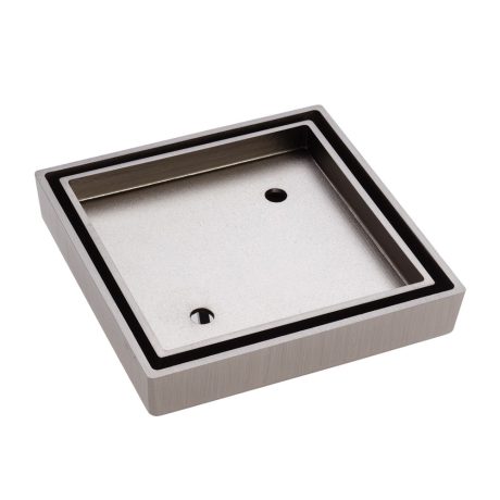 square tile bed floor waste, brushed nickel 75mm