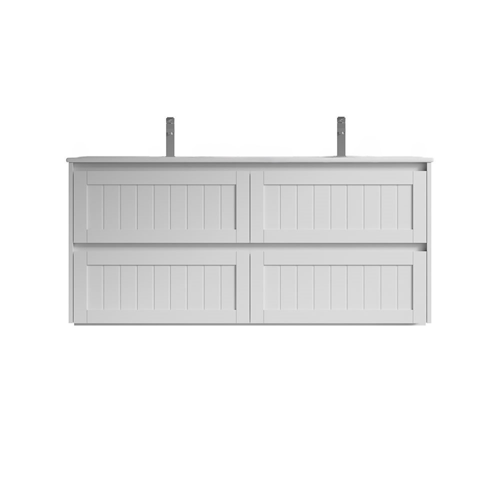 armonia wall mount vanity 1500mm double basin cabinet only, gloss white