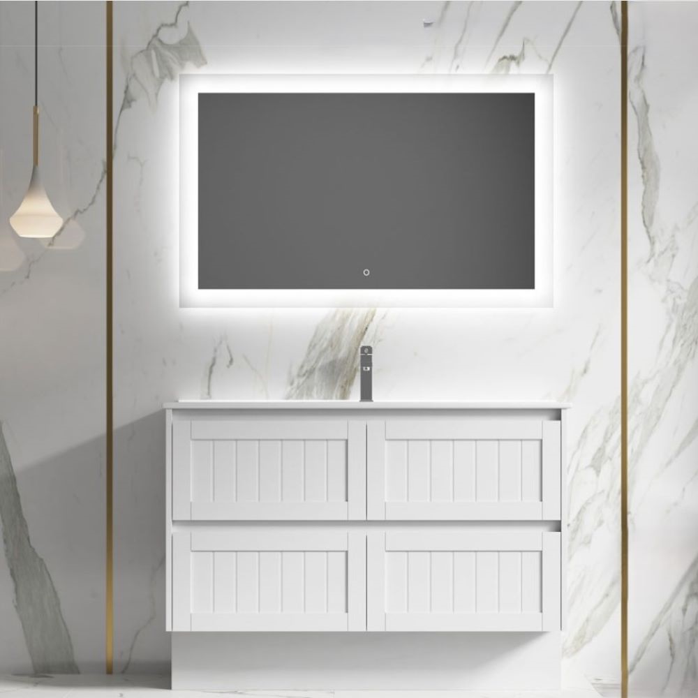 armonia floor mount vanity 1200mm single basin cabinet only, gloss white
