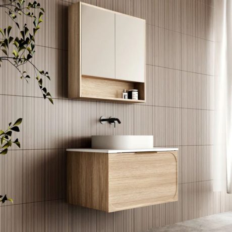 cicero wall hung vanity 0750mm, oak
