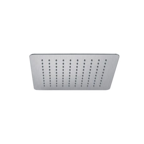 eckig square stainless steel shower head, brushed nickel 250mm
