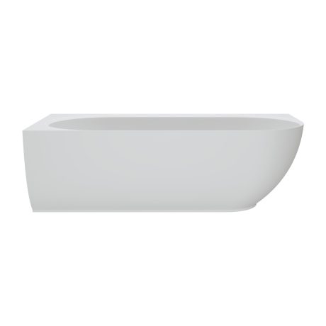 matta solid surface 1700mm corner bath, matte white right hand corner
