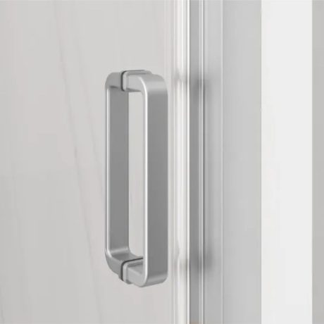 semi frameless wall to wall shower screen with sliding door, matte black 1500 1750mm