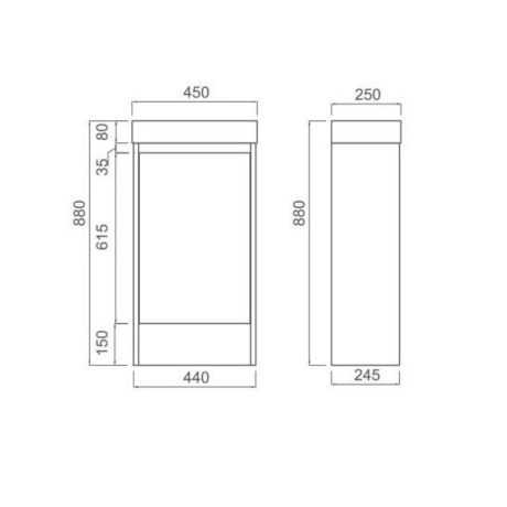 classic pcv floor mount single basin vanity 0450mm, cabinet only