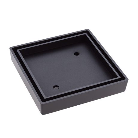 square tile bed floor waste, matte black 90mm