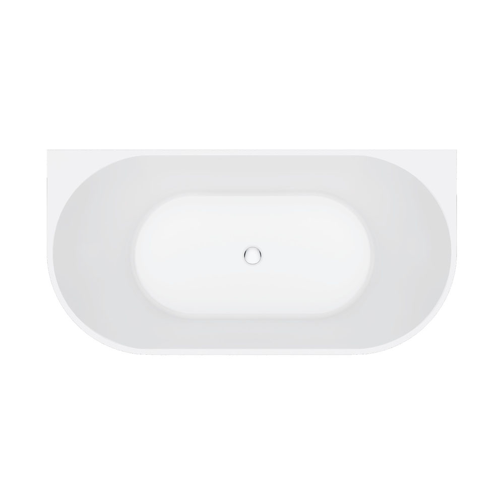 eleanor fluted back to wall acrylic bath, gloss white 1500mm