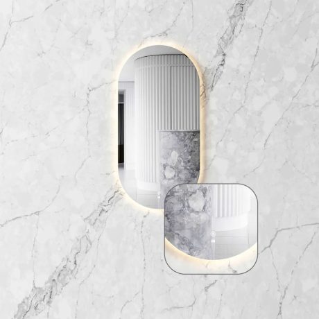 noosa led 900(h)x450(w) frameless tuffi mirror