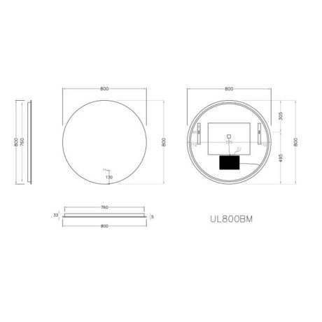 led round back lit mirror 800mm