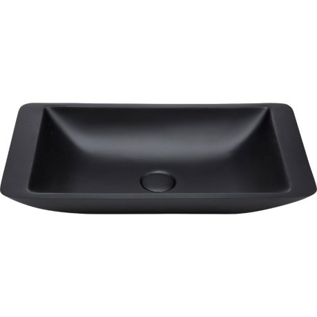 cast stone above counter basin, gloss black 595mm