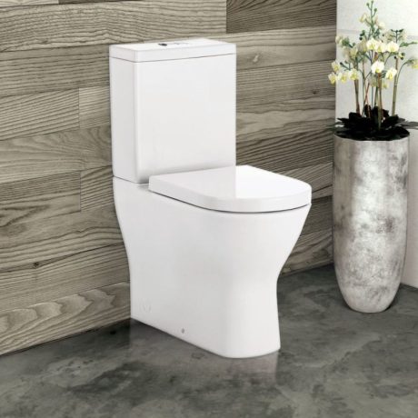 delta back to wall toilet suite, gloss white p trap