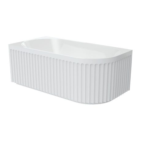eleanor fluted right hand acrylic corner bath, gloss white 1500mm