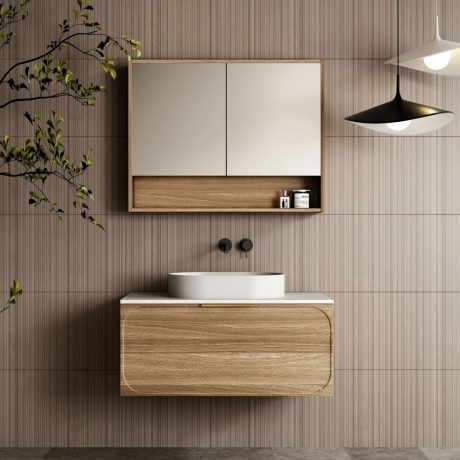 cicero wall hung vanity 0900mm, walnut