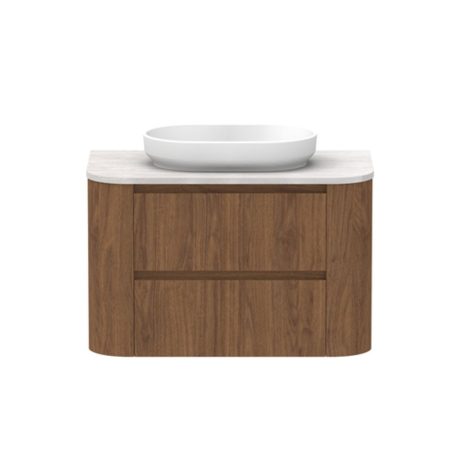 thea wall hung vanity with solid surface top, 0900mm