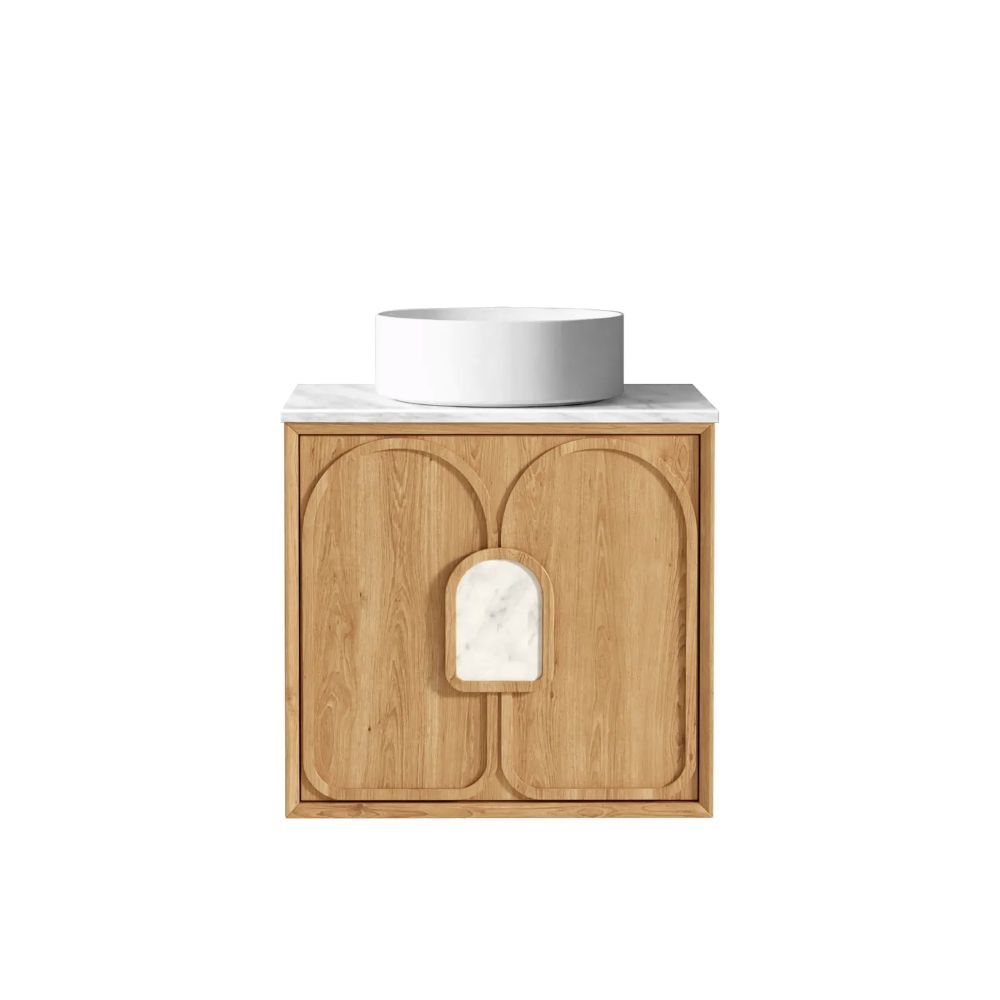laguna mark ii wall hung vanity, natural american oak 0600mm cabinet only
