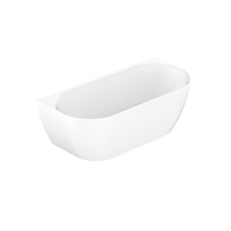 glacier back to wall bath, gloss white 1700mm