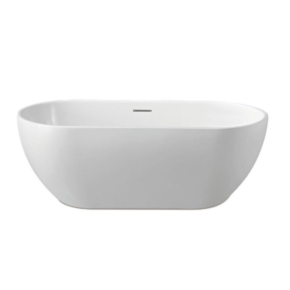 mila egg shape freestanding bath, gloss white 1500mm