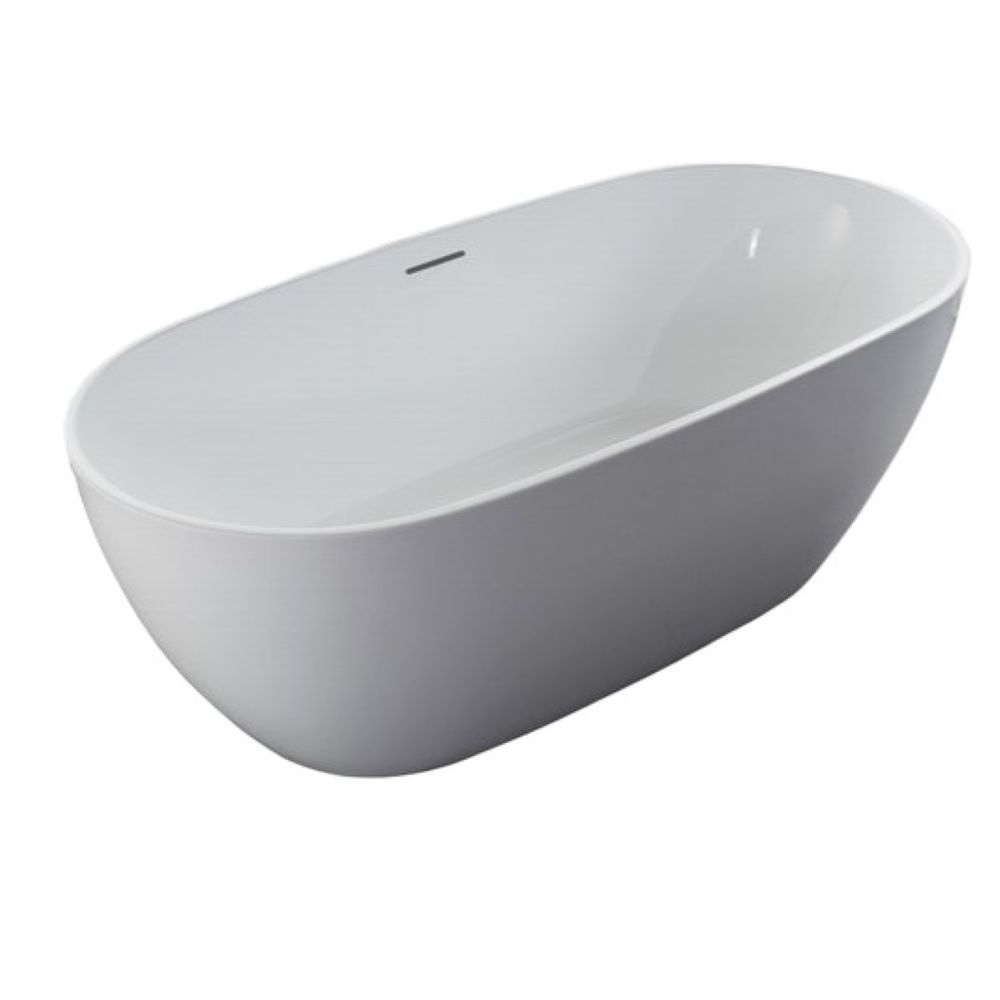 mila egg shape freestanding bath, gloss white 1700mm