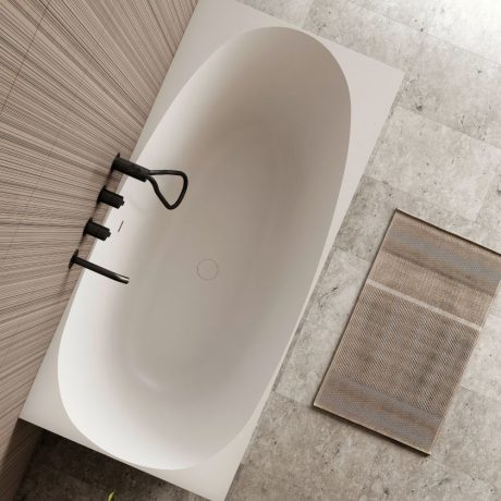 cassa multi fit bath, corner, back to wall & freestanding, matte white 1300mm