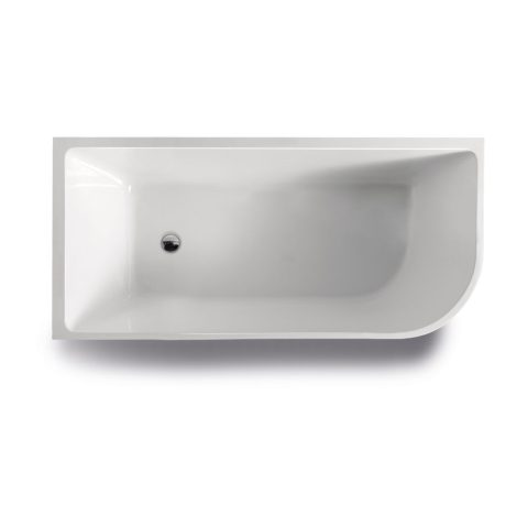 modica left corner freestanding bath, gloss white 1500mm