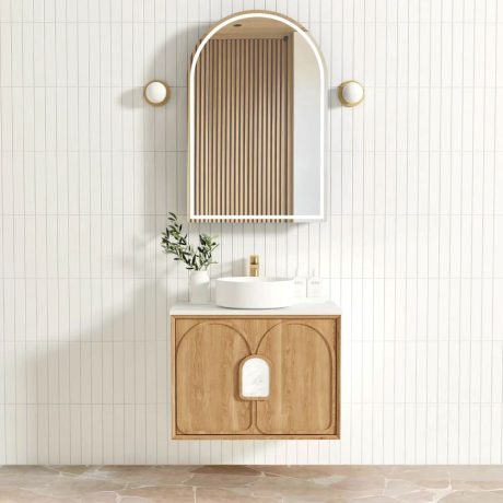 laguna mark ii wall hung vanity, natural american oak 0750mm cabinet only