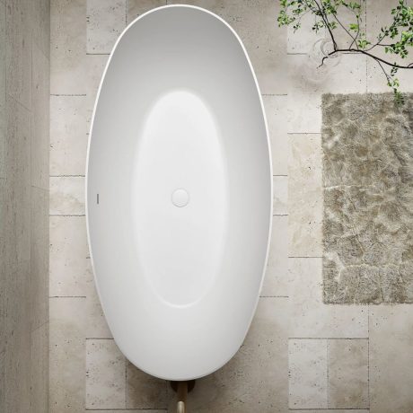 cassa freestanding egg shell bath, matte white 1700mm