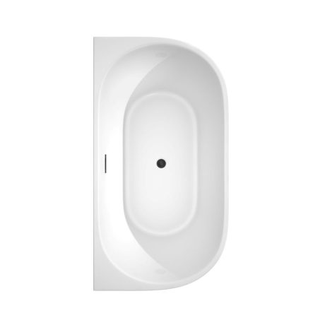 mila freestanding back to wall bath, gloss white 1500mm