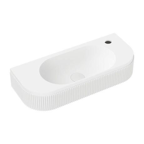 minka solid surface wall basin with tap hole, matte white