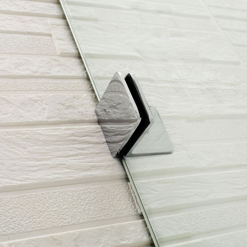frameless square corner shower screen with hinge door, chrome 1100 x 1100mm