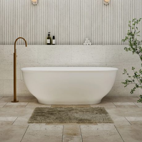 hampton freestanding bath, matte white 1500mm