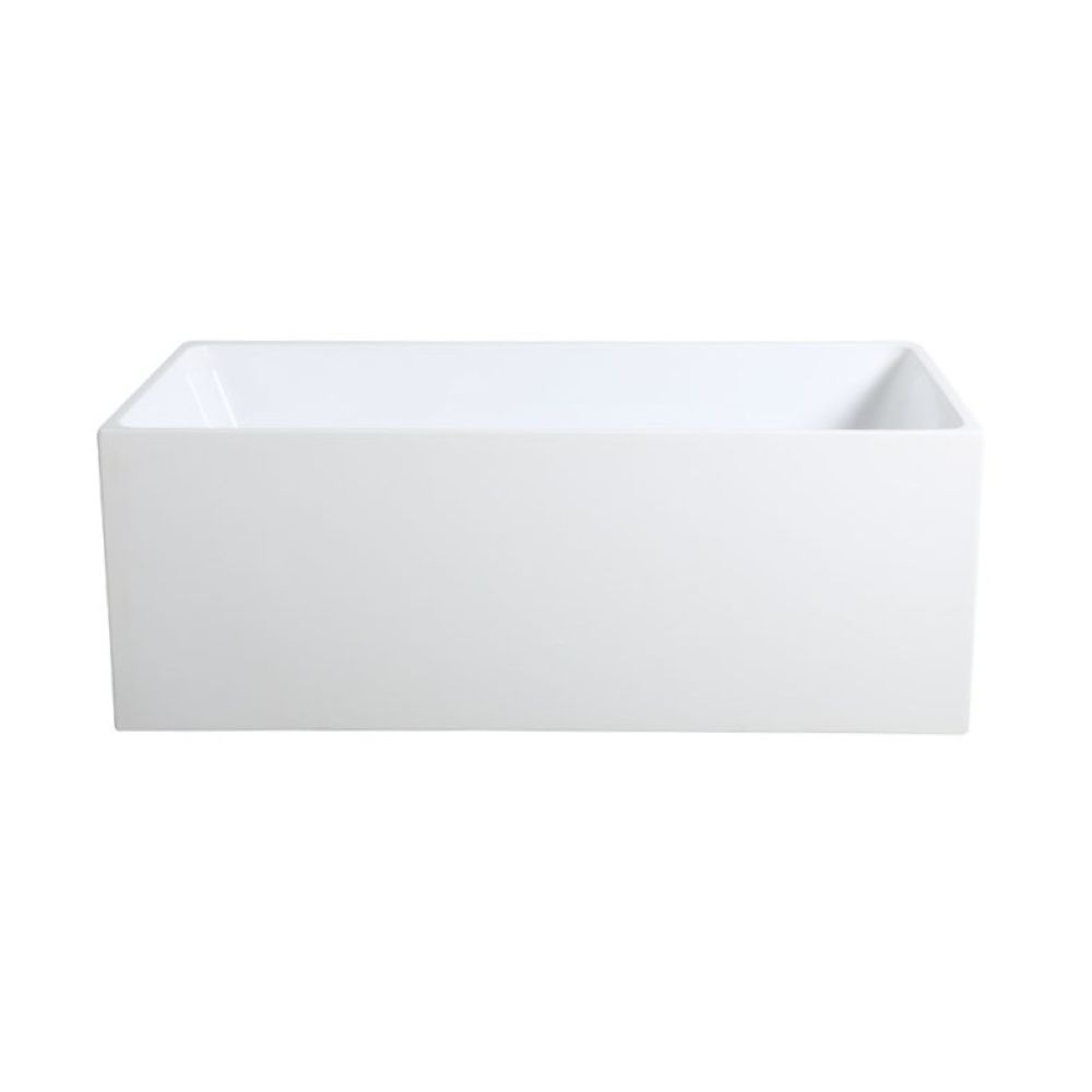 theo multi fit freestanding bath, gloss white 1400mm overflow