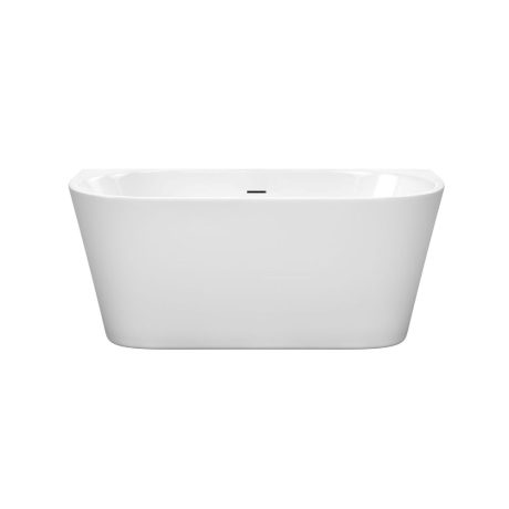 mila freestanding back to wall bath, gloss white 1700mm